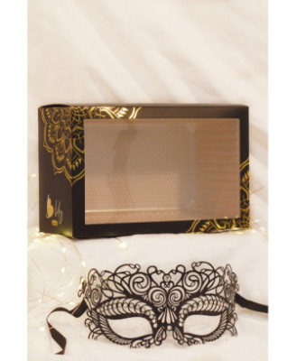 Masque vénitien Giulia rigide noir avec strass  